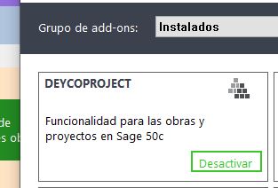 Addon obras y proyectos Sage 50c 9